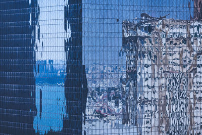 Business district buildings. modern glass skyscrapers facade. office, corporate, urban concept.