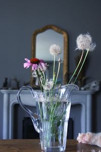 Close-up of flowers in vase on table