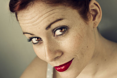 Close-up portrait of young woman