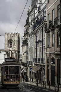 View of city street against sky