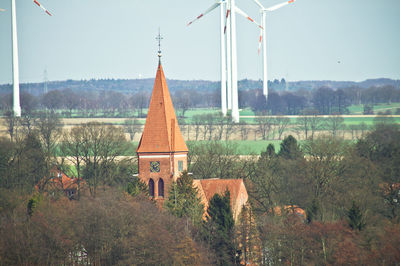 Rural landscape against sky