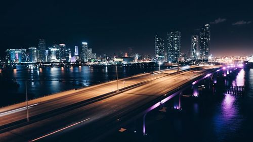 Illuminated city at night