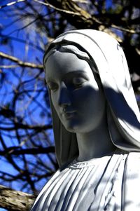 Close-up of statue against tree