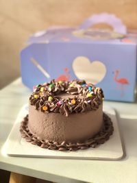 Close-up of cupcakes on table