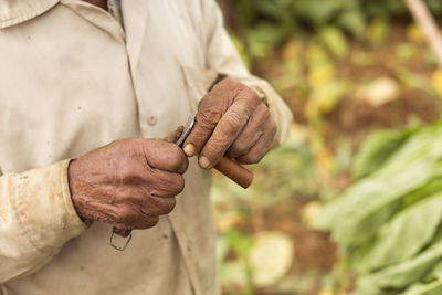 Close-up of man working