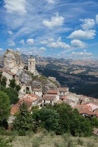 Panoramic view of pietracupa, a village in molise region, italy.
