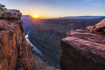 Rock formations at sunset