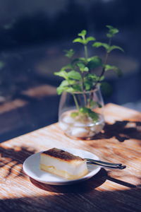 Close-up of breakfast on table