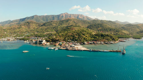 Ferry port in the city of coron, on the island busuanga, philippines. 