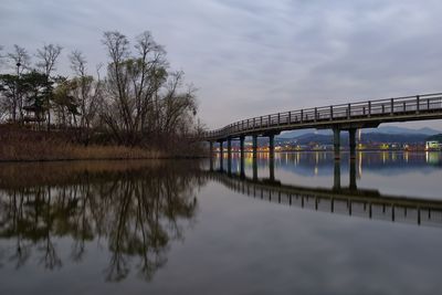 Reflection of a cloudy morning