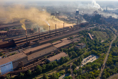 Factories smoke toxic substances into the atmosphere