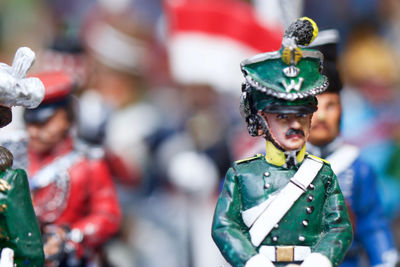 Soldier figurines on table