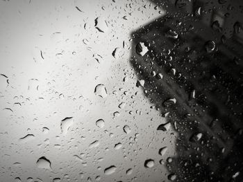 Full frame shot of raindrops on window