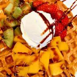 Close-up of ice cream in plate