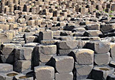 Full frame shot of stone at giants causeway