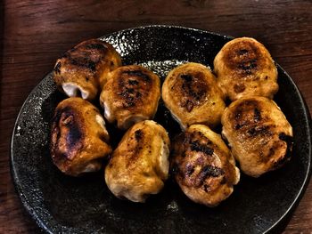 High angle view of food on table