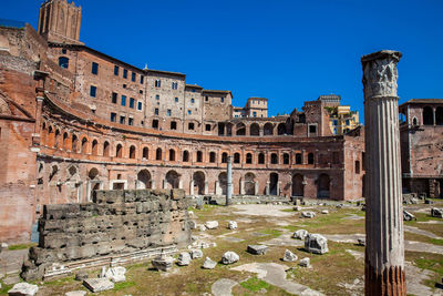 Ancient ruins of the market of trajan thought built in in 100 and 110 ad in rome