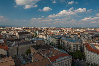 High angle view of townscape against sky