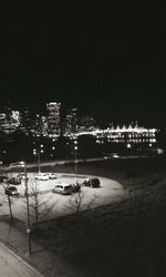 Illuminated cityscape at night