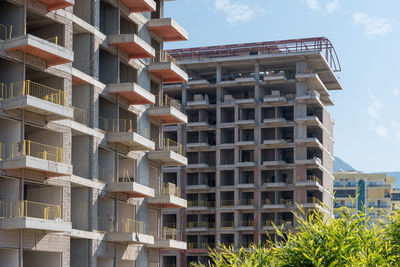 New block residential buildings under construction in alanya, turkey. construction and real estate.