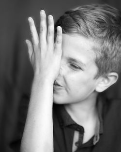 Close-up portrait of boy