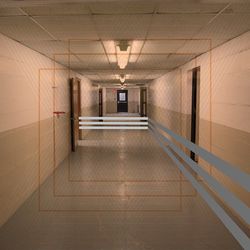 Empty underground walkway