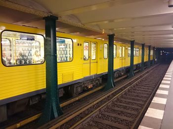 Train at railroad station platform