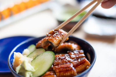 Close-up of meal served in bowl