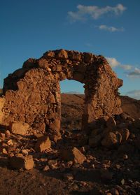 Low angle view of old ruin building