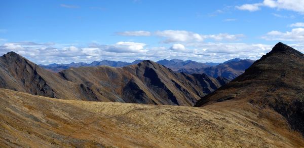 Panoramic view of mountains against sky