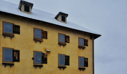 Low angle view of building against clear sky