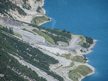 High angle view of beach