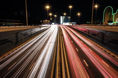 Light trails at night