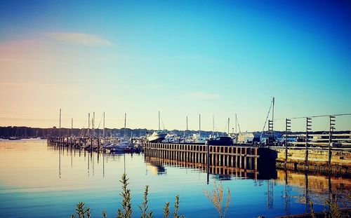 Boats in harbor