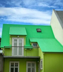 Low angle view of residential building against sky