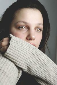 Close-up portrait of young woman