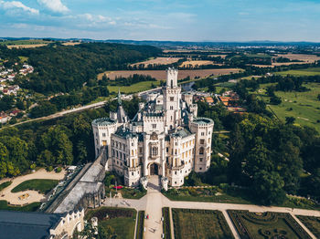 High angle view of castle