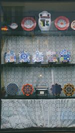 High angle view of multi colored candies for sale