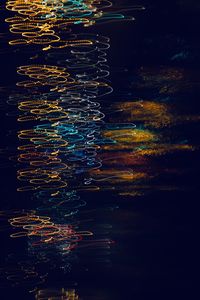 Aerial view of illuminated lights at night