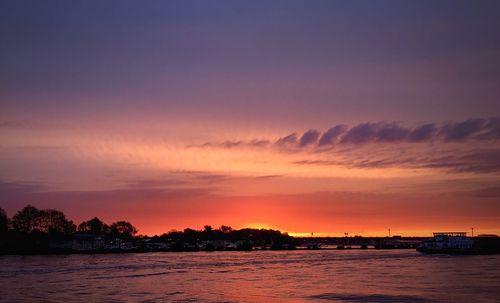 Scenic view of sea at sunset