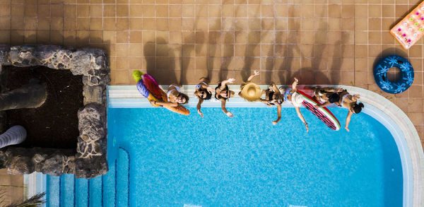 People swimming in pool