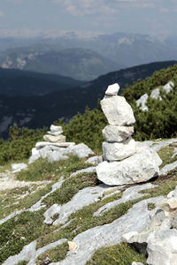 Stack of rocks on mountain