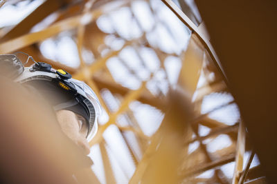 Engineer at building site looking away