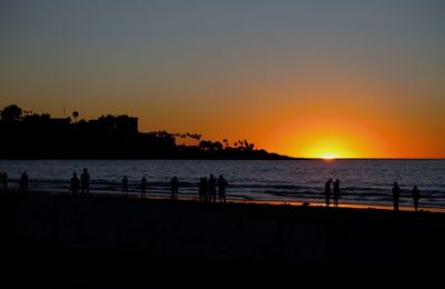 Scenic view of sea at sunset