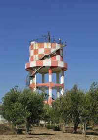 Traditional windmill against clear sky