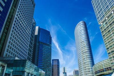 Low angle view of skyscrapers against sky