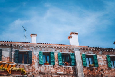 Low angle view of building against sky