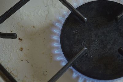 High angle view of food in kitchen