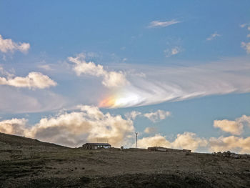 Scenic view of land against sky