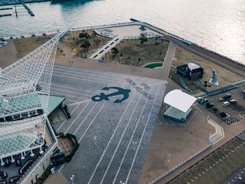 High angle view of swimming pool